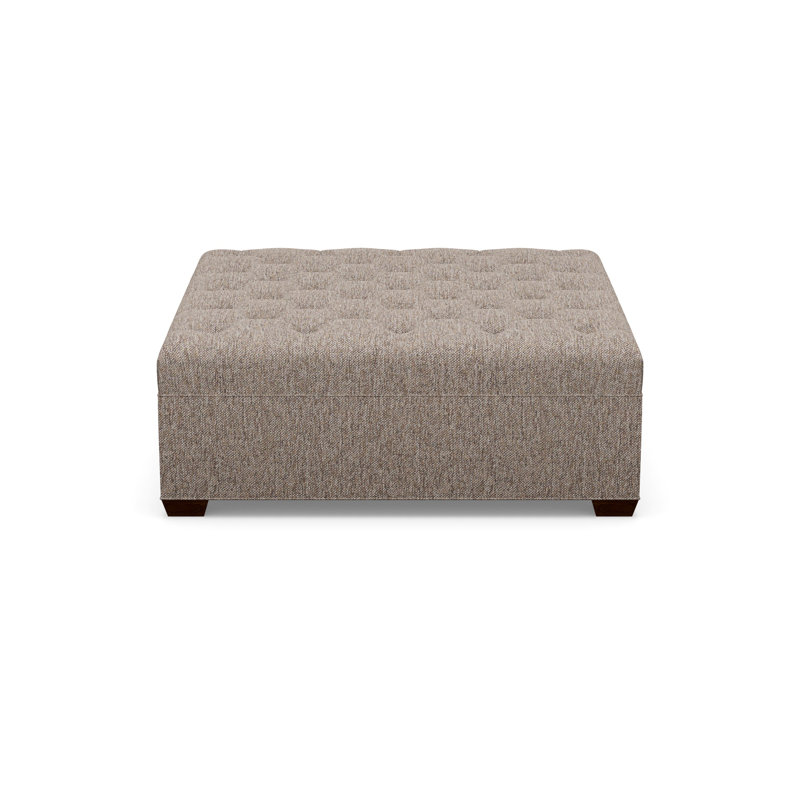 Square Tufted Ottoman, 8786-87, Walnut