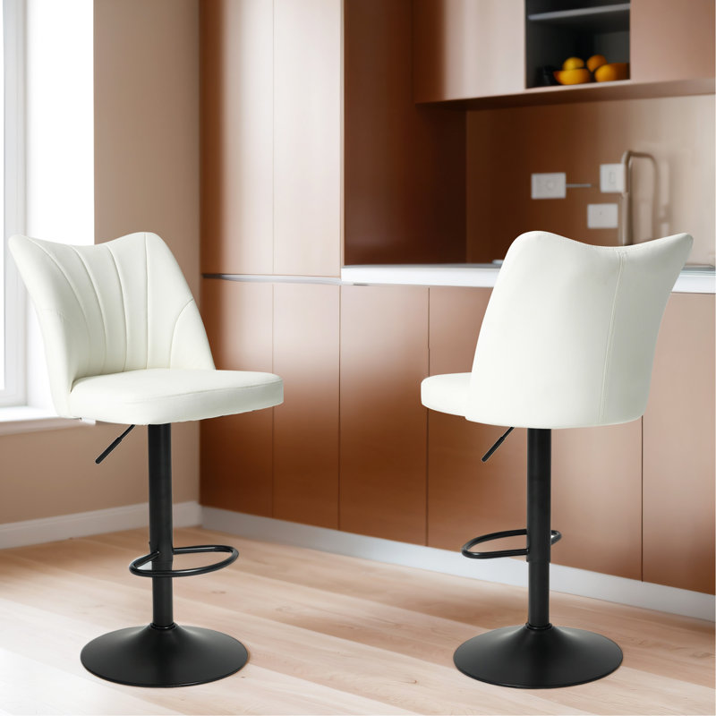 Ensemble de 2 tabourets pivotants, Blanc