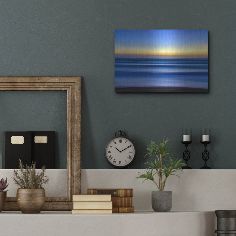 Mur de métal Highlands Dunes «Sunrise On Miami Beach» par Rick Berk, H 12 po x l 16 po