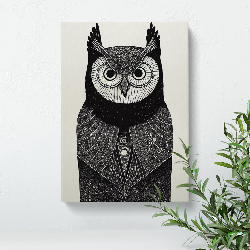 Adorable Owl - Print, Wrapped Canvas, 50cm H x 35cm W x 3cm D, No Matte