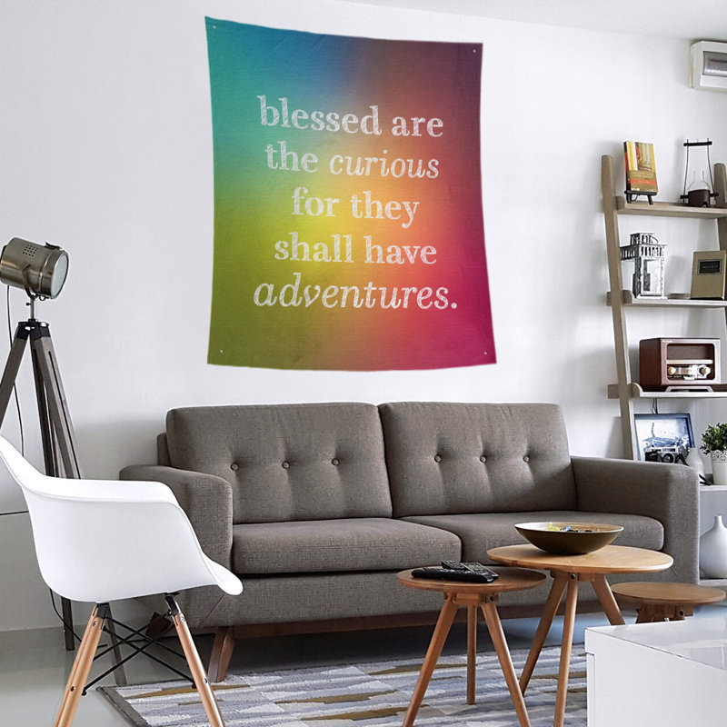 Tapisserie citation de polyester, H 80 po x l 68 po, Arc-en-ciel