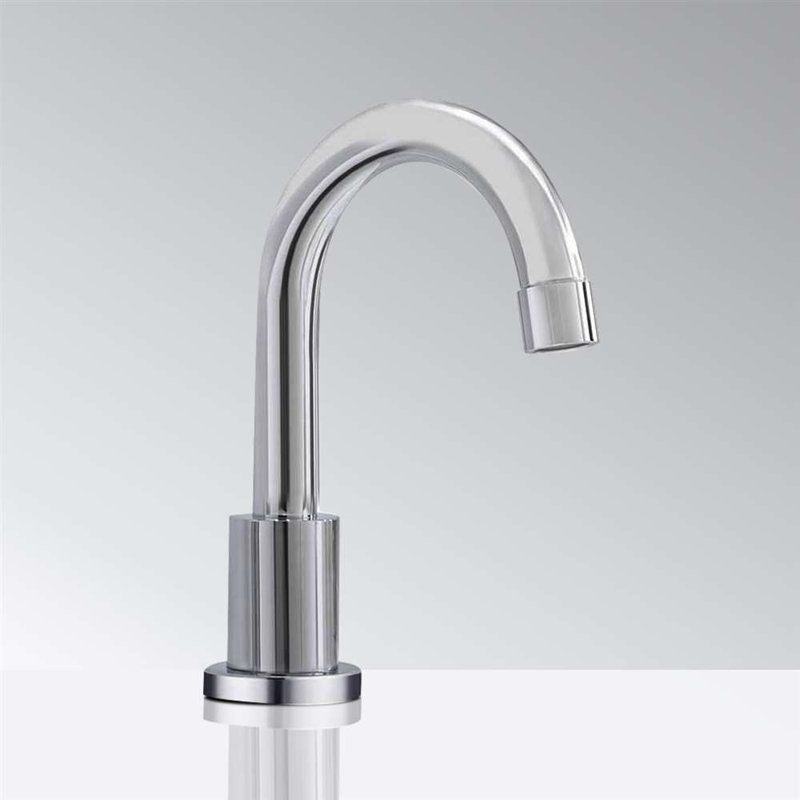 BathSelect Venosa Chrome Automatic Touchless Sensor Faucet Commercial Deck Mount Solid Brass Sensor Tap
