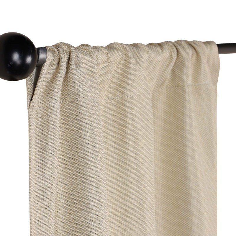 Polyester Thermal Insulated Room Darkening Curtain Panels, Beige, 26" W x 84" L