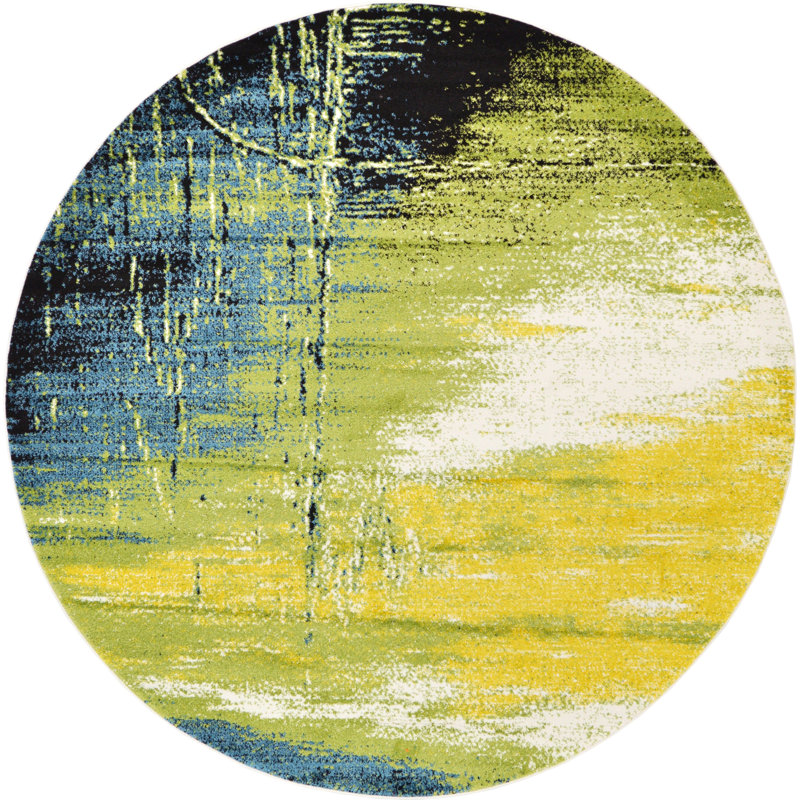 Greydon Abstract Indoor Rug, Round 8'