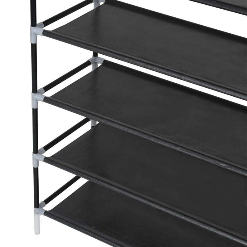 50 Pair Stackable Shoe Rack, Black, 66.9" H x 39.4" W x 11.6" D