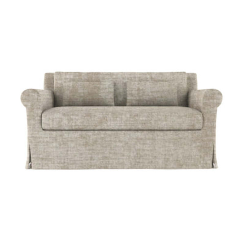Causeuse à accoudoirs arrondis Ludlow, H 34 po x l 60 po x P 42 po, Velours écrasé huître, Patiné