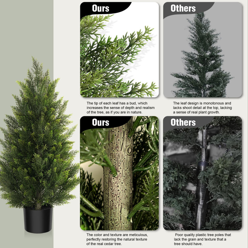36″Artificial Cedar Tree In  a Pot a Set