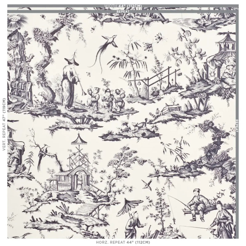Shengyou Toile Fabric, Black