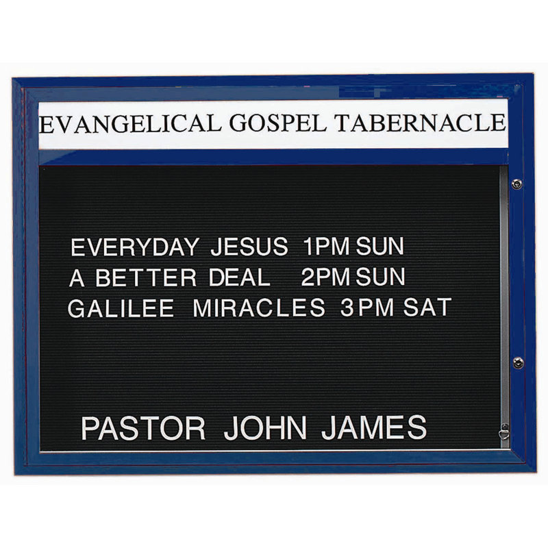 Single Sided Illuminated Community Board, Clear Satin Anodized, Yes, 33" H x 43" W