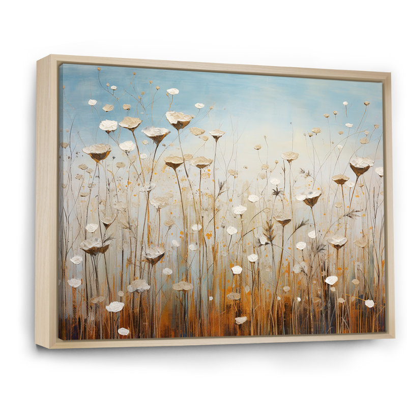Minimalisme prairie magique sur toile, Cadre naturel flottant, H 24 po x l 32 po x P 1 po