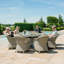 Balcom 8 Seat Round Rattan Fire Pit Dining Set - with Lazy Susan