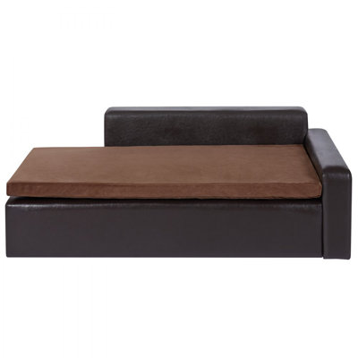 Pet Sofa, Dog Couch for Medium-Sized Dogs and Cats, Soft Leather Dog Sofa Bed, 110 lbs Loading Cat Sofa, Black