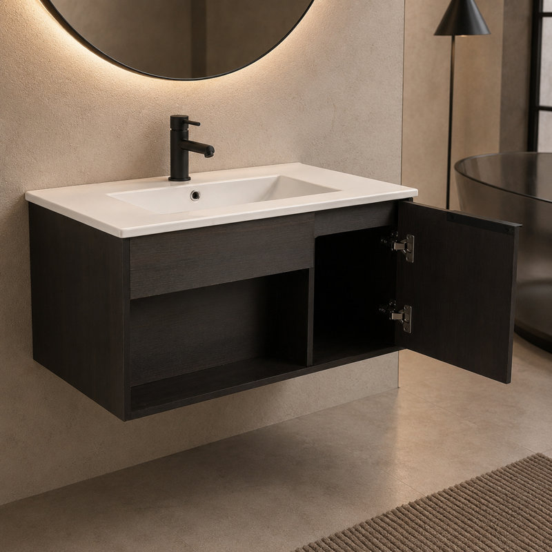 Meuble-lavabo flottant 30 po NOIR, 30"