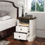 Table de chevet avec station de charge: table de chevet de 25 po avec 2 tiroirs, USB, type C, prise de courant, table de chevet de ferme pour chambre à coucher, salon