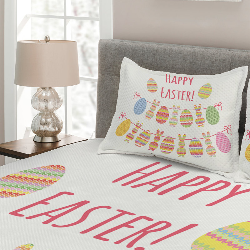 Bunny Polyester Coverlet, King Bedspread + 2 Shams