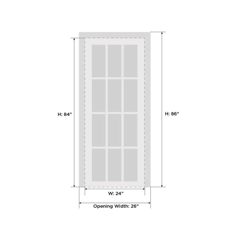 Porte standard en verre givré Mela, 24 po x 84 po