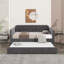 Lit plateforme en tissu d'ameublement Mid-Century, lit simple en velours gris froid avec charge USB et lit gigogne escamotable, canapé-lit polyvalent pour la chambre d'amis du salon