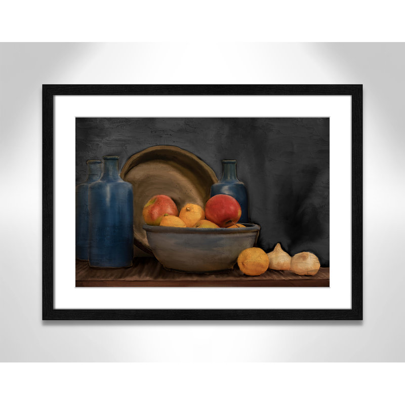Chantilly Fruit and Jars - Picture Frame Print, Black, 23" W 17" H x 0.75" D