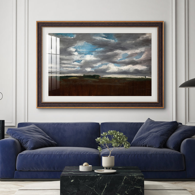 Vaste paysage aux nuages ​​gris, vers 1821-1822 - John Constable - Estampe encadrée sur mesure, 28x40 INNER SIZE