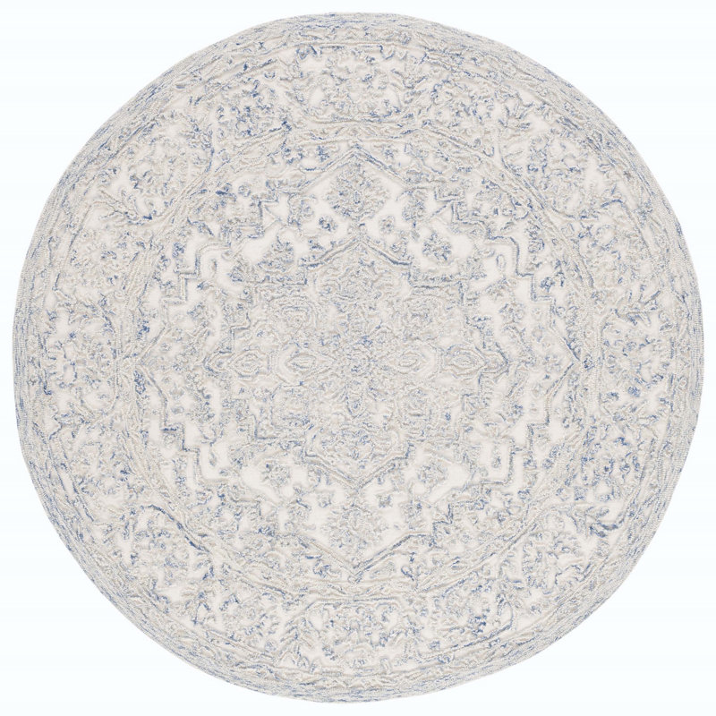 Msr Trace Martha Stewart Hand Tufted Indian Wool Pile Oriental Rug, Round 6"