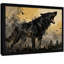 Art noir encadré noir, loups braves-2021607012
