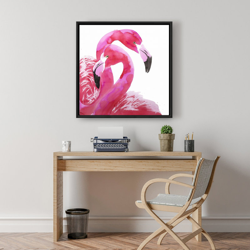 «Watercolor Flamingo Love», H 24 po x l 24 po