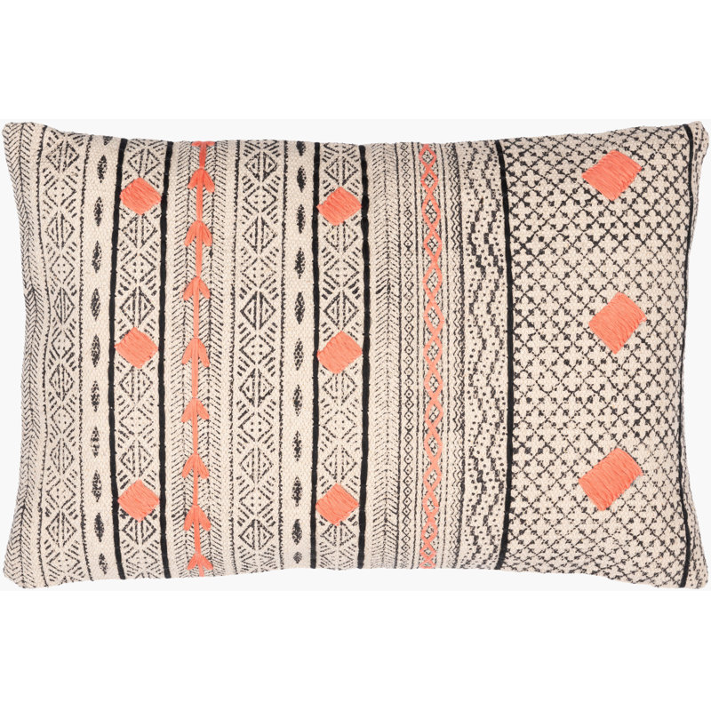 Zoya Embroidered Cotton Reversible Throw Pillow, Down