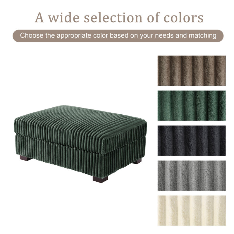 41.75cm Wide Rectangle No Ottoman, Green