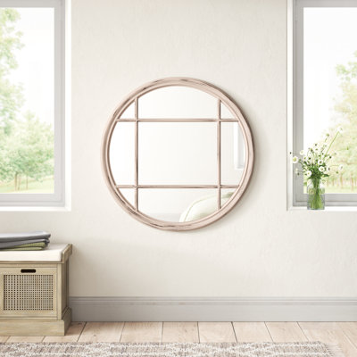 Daphne Wood Round Wall Mirror