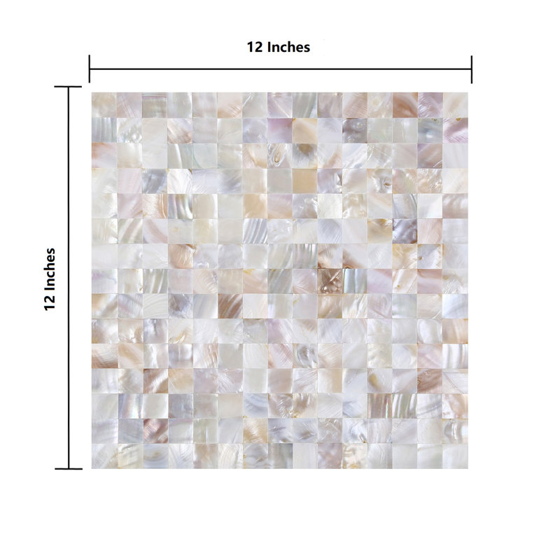 Carreau de mosaïque murale 0,75 "x 0,75", Ivoire