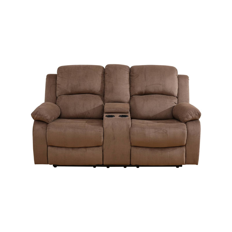 Recliner Loveseat, Brown Microfiber / Microsuede