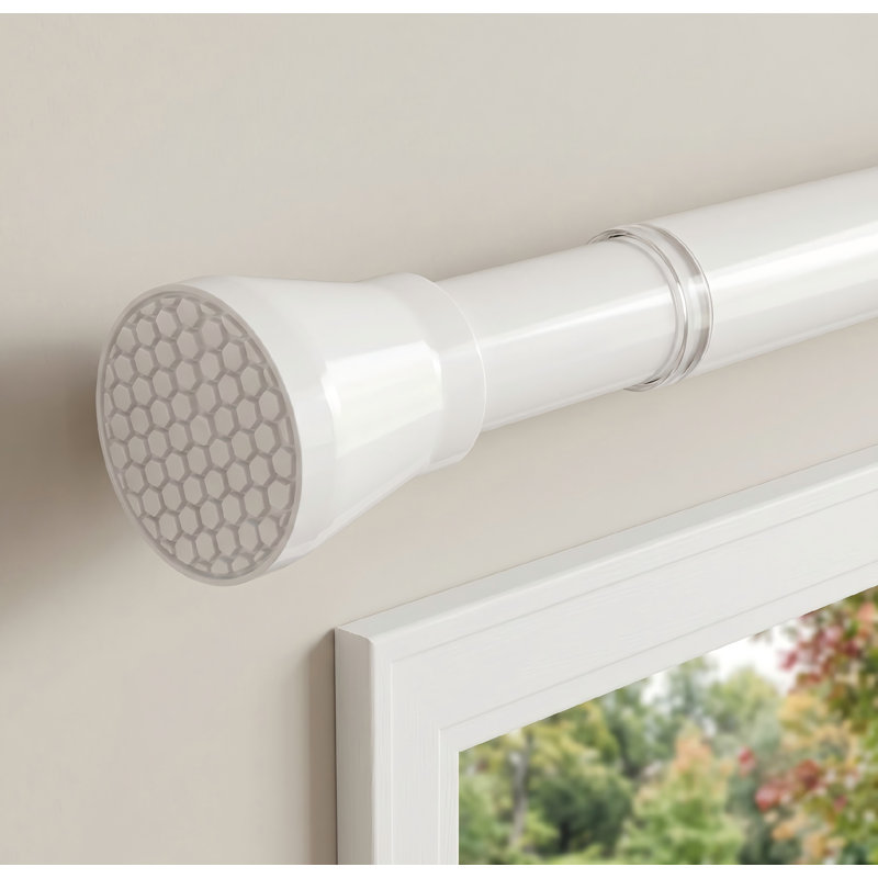 Tringle à ressort blanche pour fenêtres, 28-48 po, 7/8 po de diamètre, sans perçage réglable extensible pour placard, porte