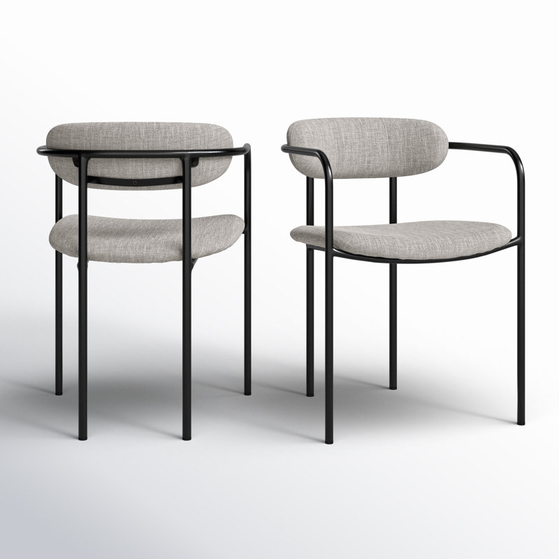 Chaise avec accoudoirs à dossier échelle Biélorussie, Gris, Noir