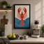 Lobster and Waves Retro - Wrapped Canvas-319982234-319982183