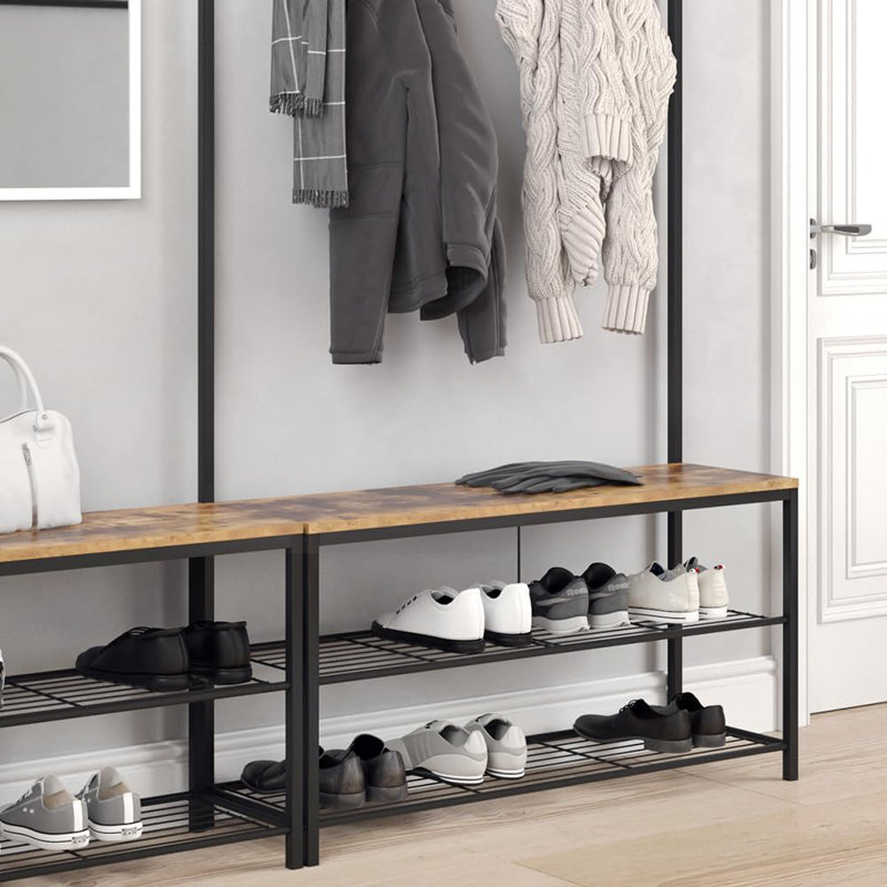 Doretta Hall Tree 100cm Wide with Bench and Shoe Storage