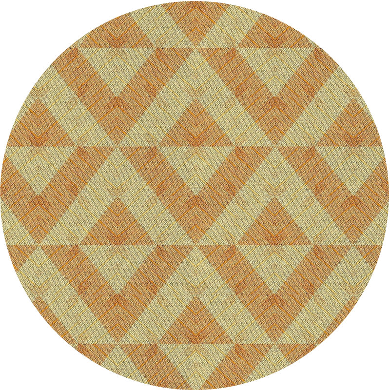 Tapis de zone orange à motif, Rond 8 pi