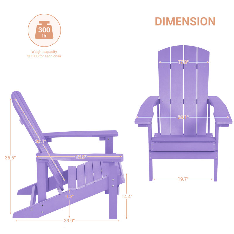 Chaise Adirondack en bois Carisha, Mauve