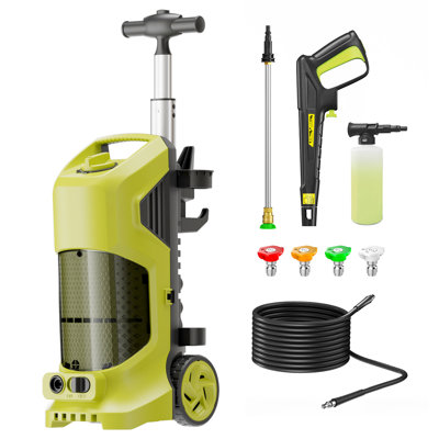 Electric Pressure Washer 4200PSI MAX 3.6GPM, All-Around Cleaning Performance, Flexible Cleaning, with 4 Quick Connect Nozzles, 500ML Soap Bottle, Stainless Steel Lance, Automatic Total Stop System for Fence, Garden, Yard, Outdoor, Car Cleaning