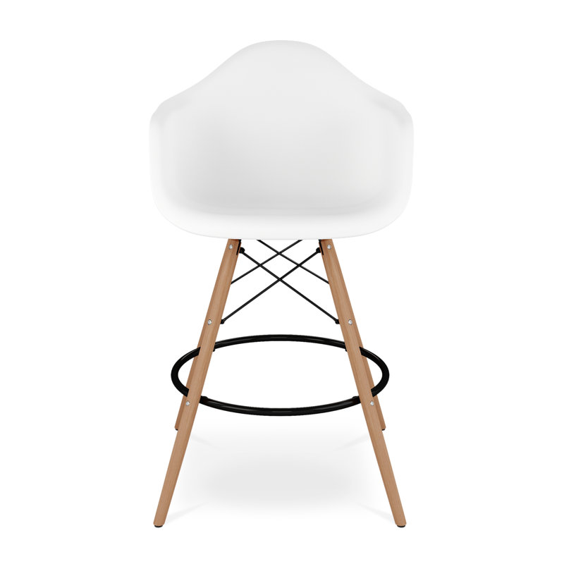 Tabouret de comptoir Modholic Eiffel avec accoudoirs, blanc (ensemble de 2), Blanc
