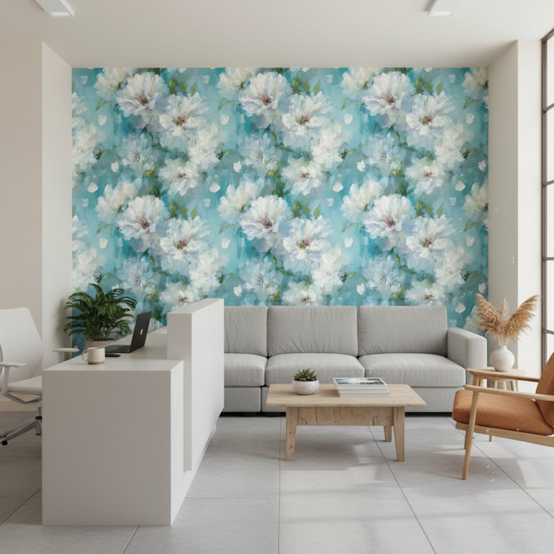 Papier peint floral, abstrait artistique et mural