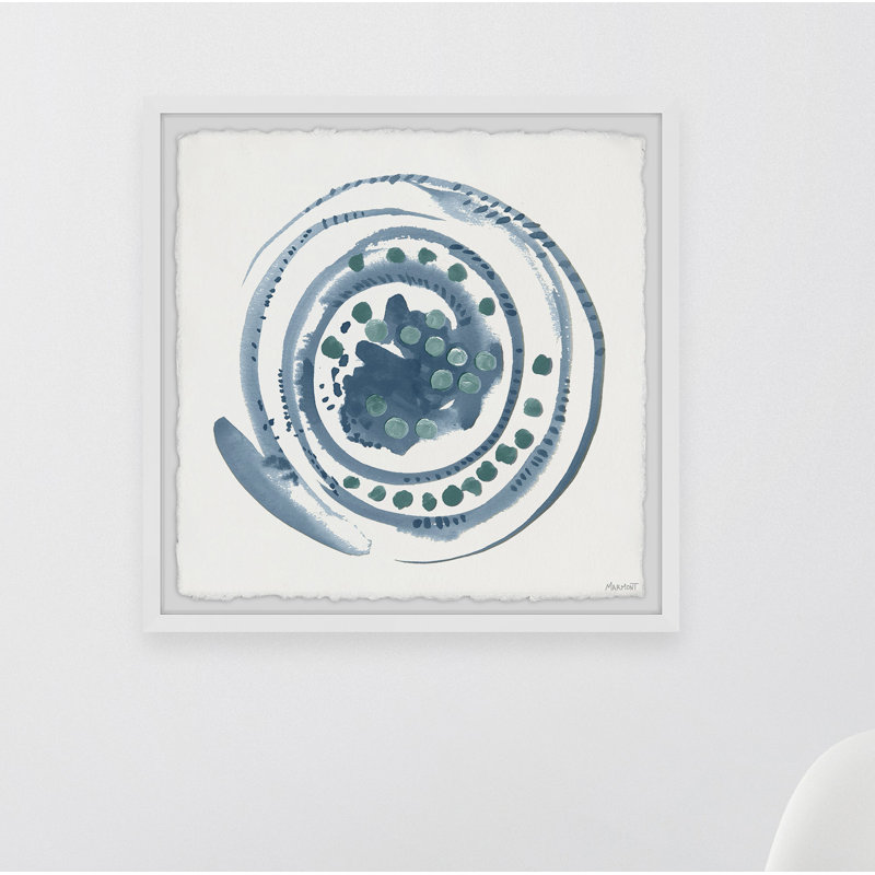 « tourbillon de bleu »-reproduction de peinture encadrée sur papier, H 12 po x l 12 po x P 1,5 po