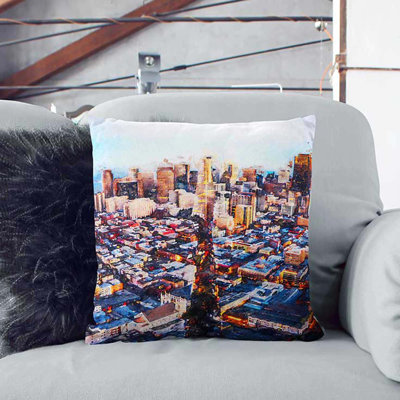 Downtown San Francisco Square Throw Cushion