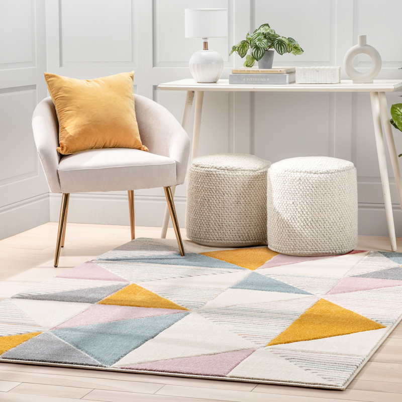 Astrid Geometric Synthetic Area Rug, Rectangle 120 x 160 cm