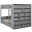 Lit double superposé au-dessus gris avec 2 tiroirs et une armoire - Économisez de l'espace, améliorez le confort, convient aux enfants de 6 ans et plus, tous les outils sont inclus.-170312856-170312855
