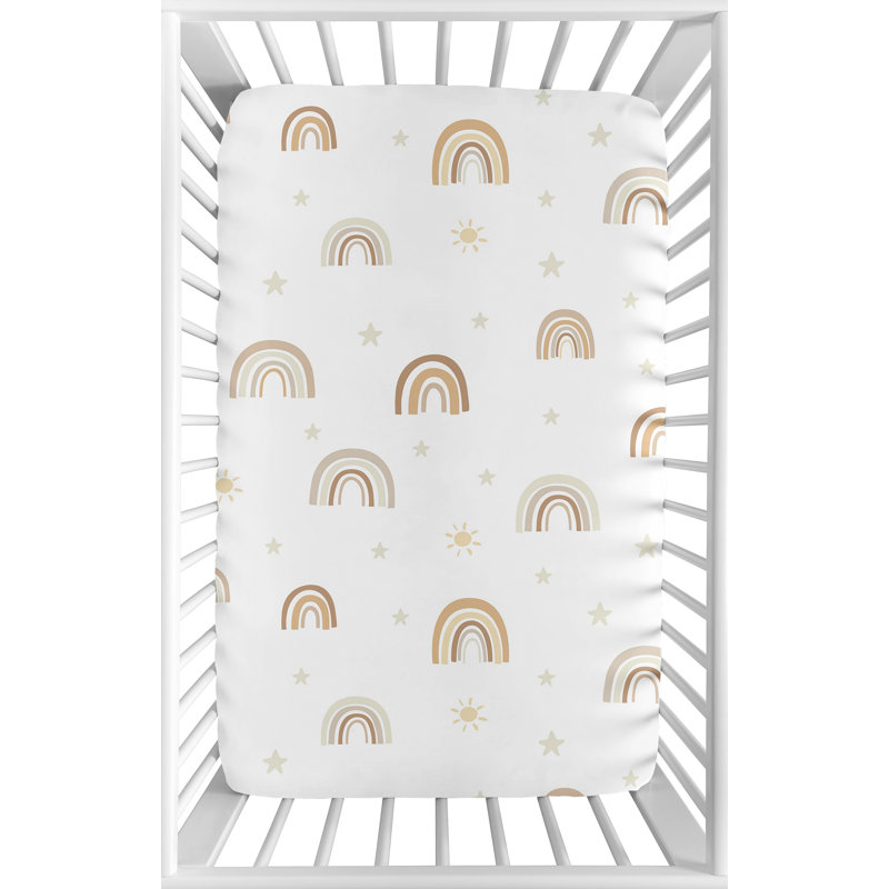 Drap-housse pour lit de bébé Boho Rainbow
