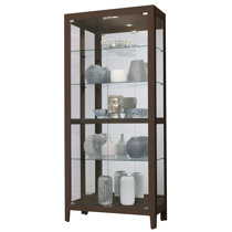 Glass Display Case - Lighted Display Cabinet with Storage - ABWC