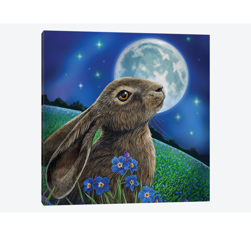 «Moon Gazer», impression sur toile, H 26 po x l 26 po x P 1,5 po, Pas de tapis, Toile tendue