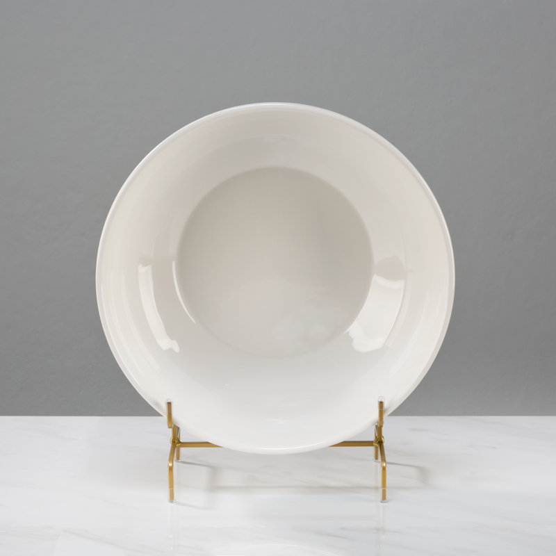 Meraris Metal Platter & Bowl Stand, Gold
