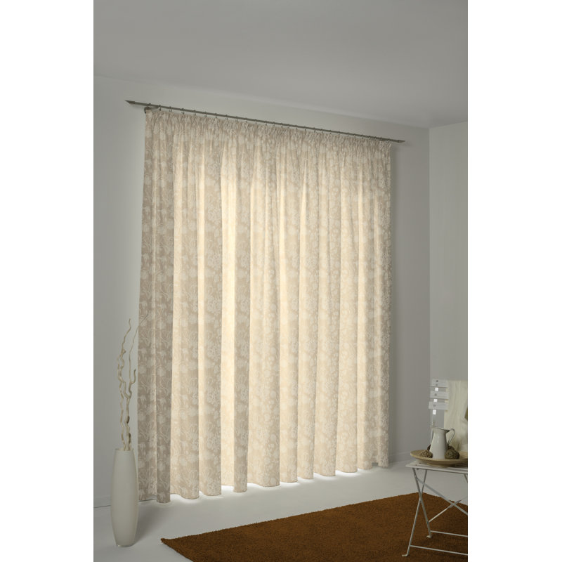Micheal Opaque Curtains, Beige, 145cm Width x 145cm Drop, With pleater tape
