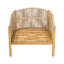 Fauteuil club d'extérieur en bois, corde avec coussin